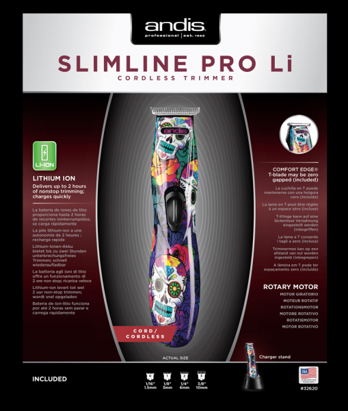 Andis Slimline Pro Li T-Blade - Skull Design 4