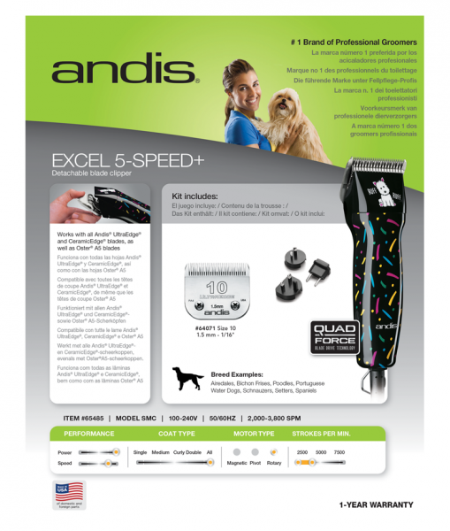 Andis Excel 5-Speed + 4