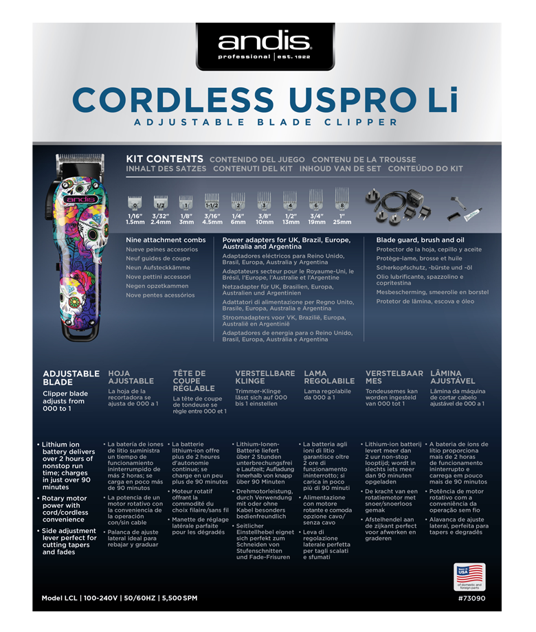 Andis Cordless USPro 73090 Schermaschine 4