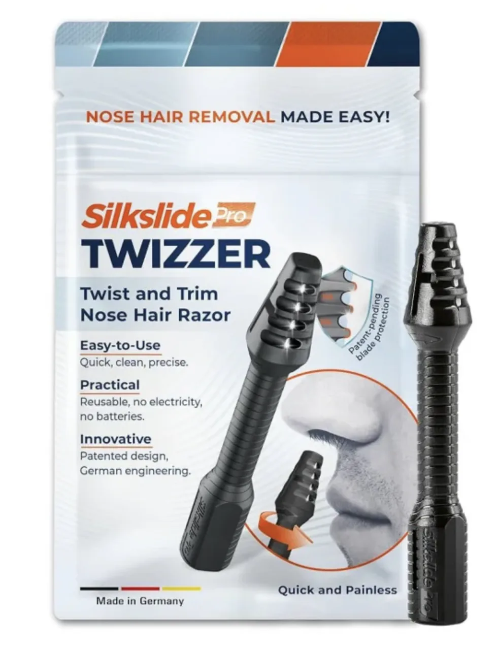 SILKSLIDE Pro TWIZZER – Twist & Trim Nasenhaarrasierer