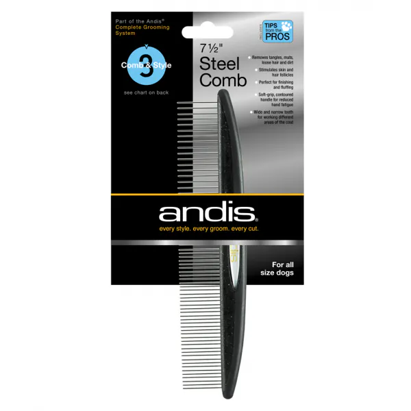 Andis Metallkamm für Fell - einseitig - 18 cm - Bild 2