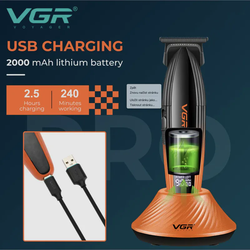 Professioneller Trimmer VGR VOYAGER V-889T Trim - Bild 2