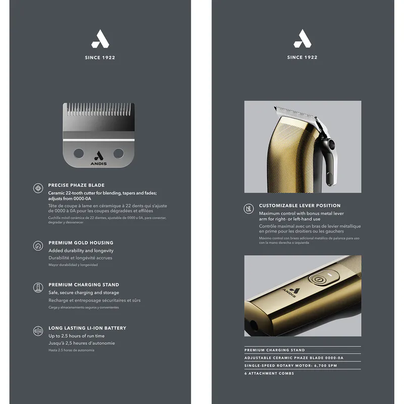 ANDIS Envy II - Gold - Bild 6