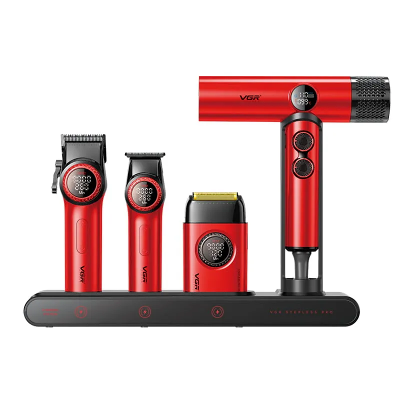 Haarschneideset VGR VOYAGER Stepless Pro 4in1 – rot - Bild 1